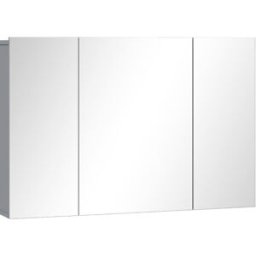 REDOM Armario con espejo de baño de madera gris 90x15x60 cm