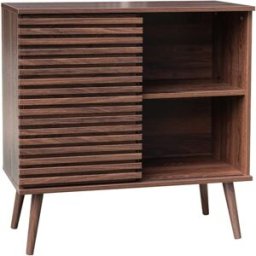 sweeek Aparador escandinavo con decoración de madera, 80cm, nogal