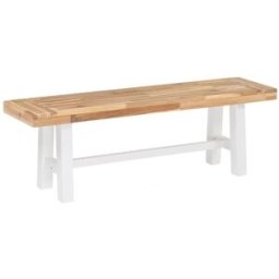 Beliani Banco de jardín 140 cm madera de acacia blanco