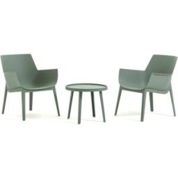 Fuori Conjunto de relax de 2 sillones con mesa exterior/jardín verde