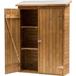 Axi Mueble de almacenamiento de jardín de madera, marrón, 131 x 180 cm