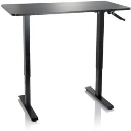 hjh OFFICE Escritorio de pie placa mdf, armazón de acero negro