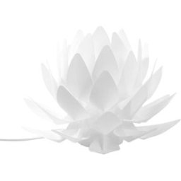 Beliani Lámpara de mesa flor blanco