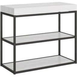 Itamoby Consola extensible 90x40/196 cm efecto madera fresno blanco, hierro