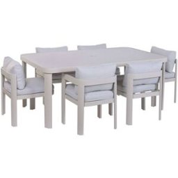 NIYLO Conjunto de mesa y sillas de aluminio 182x105x77 cm 6 plazas