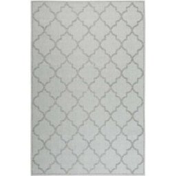Wecon Home Alfombra gris con diseño oriental azul para exterior 225x160