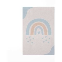 Decochic Alfombra de juego infantil arcoíris azul 85x130cm