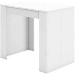 Skraut home Consola extensible efecto madera blanco 140x90x77cm