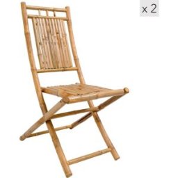 Nordlys Set 2 sillas de jardin en madera de bambú