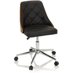 hjh OFFICE Silla home office piel sintética negro
