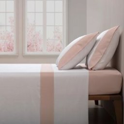 Casa da Laura Sábanas 100% algodón 200 hilos liso rosa cama 150/160 1 almohada 45