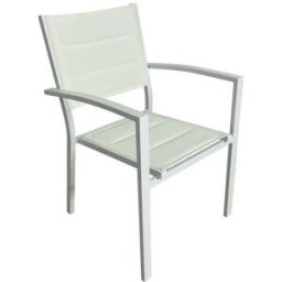 Pondecor Set 2 Sillas de jardín aluminio y textilene blanco 56x59x87cm