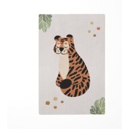 Decochic Alfombra de juego infantil animales jungla tigre verde 85x130cm