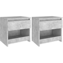 Maison Chic Juego de 2 mesitas de noche contrachapada madera gris 40x30x39 cm