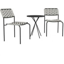 ComfortXL Salón de jardín 3 piezas poliratán 2 plazas gris