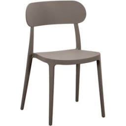 Beobeo Set de 4 sillas de jardín apilables en resina tórtola