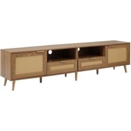 Urban Meuble Aparador bajo de madera y caña Diseño retro natural