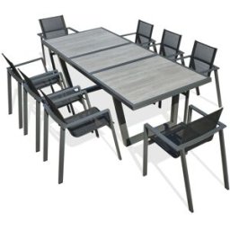 dcb garden Conjunto de comedor de jardín 8 plazas de aluminio