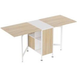 Homcom Mesa plegable de almacenaje 169x60x75cm roble
