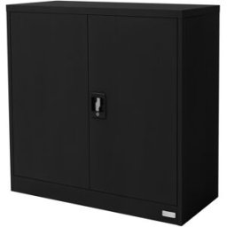 ML-Design Archivador de oficina negro con 2 estantes regulables 90x40x90cm