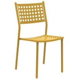 MondoViro Juego de 8 sillas de jardín de metal dorado 43x48 cm 85h