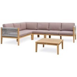 dcb garden Conjunto de muebles de jardín esquinero de 5 plazas - acacia