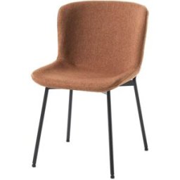 ORESTELUCHETTA Juego 4 sillas rojo ladrillo, estructura negro mate 80x50x60 cm salón