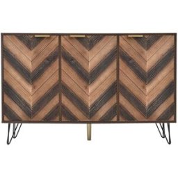 Urban Meuble Aparador vintage de diseño elegante con 3 puertas y tiradores dorados