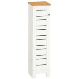 SoBuy Soporte para papel higiénico para baño madera blanco
