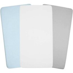 Sevira Kids Pack 3 sábanas bajeras cuna bebé gasa algodón azul