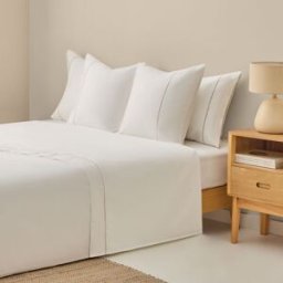 Textura Interiors Sábana de algodón satén 800 hilos color blanco. Cama 150-160cm