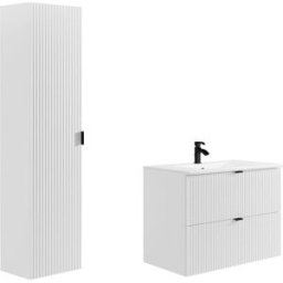 Unique Conjunto de baño madera blanco