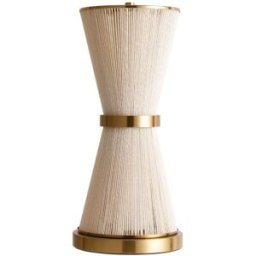 NIYLO Lámpara sobremesa de algodón beige 20x20x43 cm