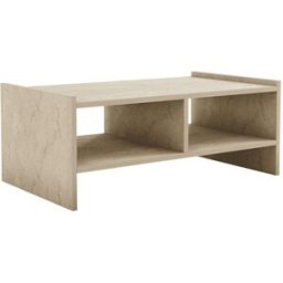 Calicosy Mesa de centro con 2 nichos abiertos, decoración travertino l90 cm