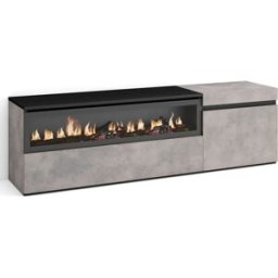 Skraut home Mueble tv efecto madera cemento 150x35x45cm chimenea efecto fuego
