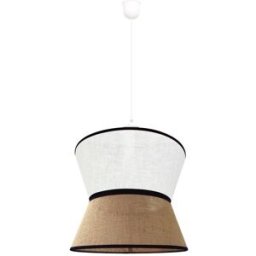 Wonderlamp Lámpara de techo 2 pantallas de lino blanco y saco rústico