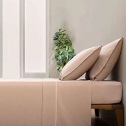Casa da Laura Sábanas franela 100% algodón liso marrón cama 135/140 1 almohada 45
