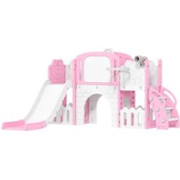 AIYAPLAY Tobogán infantil 176x150x94 cm rosa
