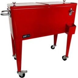 Axi Nevera con ruedas, color rojo, 76 litros