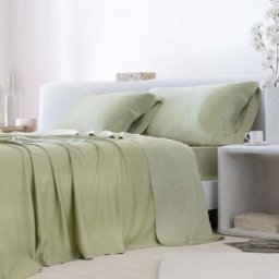 Cotton Artean Juego de sábanas Bambú 100% orgánico Verde 280x260 Cama de 200