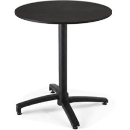 Oviala Mesa de jardín redonda 60 cm inclinable aluminio y hpl negro