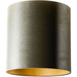 QAZQA Pantalla lámpara terciopelo verde dorado 40/40/40