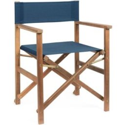 Bizzotto Conjunto de 2 sillas de director en madera y poliéster azul