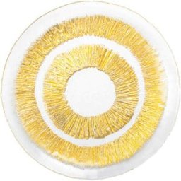 Aulica Plato plano dorado en vidrio 28x28x2.5cm - sol - lote de 6