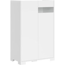 Itamoby Aparador alto 2 puertas 70x35x110 cm, blanco brillante