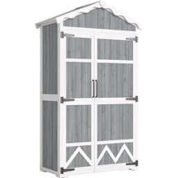 Outsunny Armario de jardín 105x55x179 cm gris