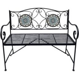 Axi Banco de jardín con mosaico, multicolor, 2 plazas, 107 x 54 x 92 cm