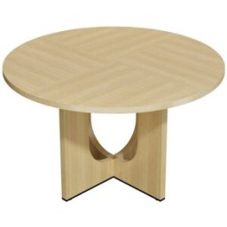 MODFU Mesa de comedor redonda dpara 4-6 personas, 120 cm, color roble