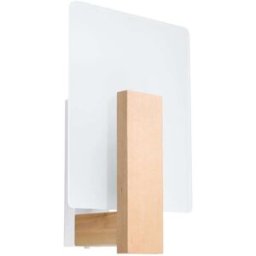 Sollux Lighting Lámpara de pared madera natural madera, vidrio alt. 31 cm