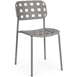 Bizzotto Conjunto de 2 sillas de acero con asiento gris